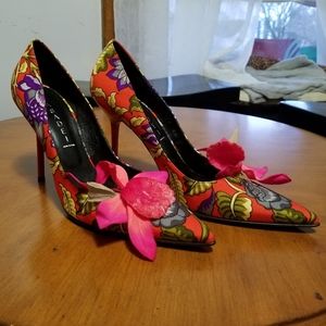 Casadei floral print with attached flower